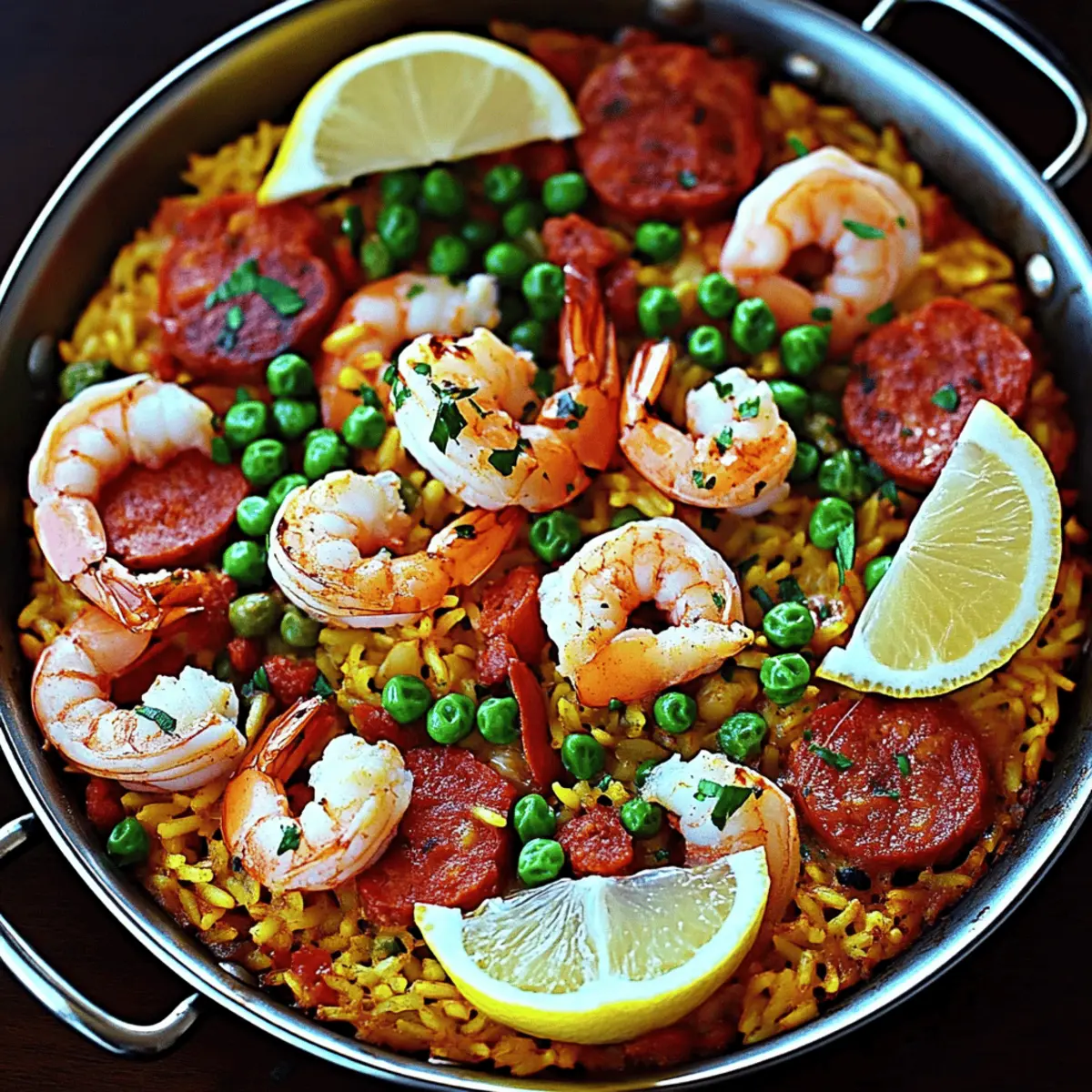 Paella with Chorizo and Seafood