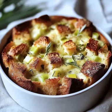 Gruyere and Leek Bread Pudding