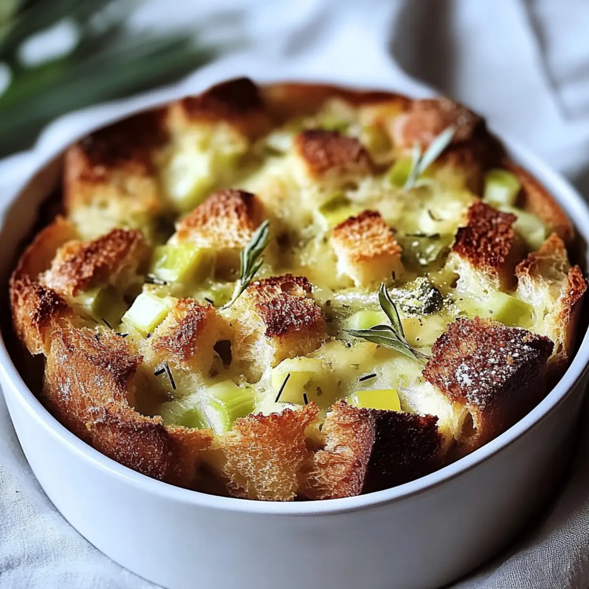 Gruyere and Leek Bread Pudding