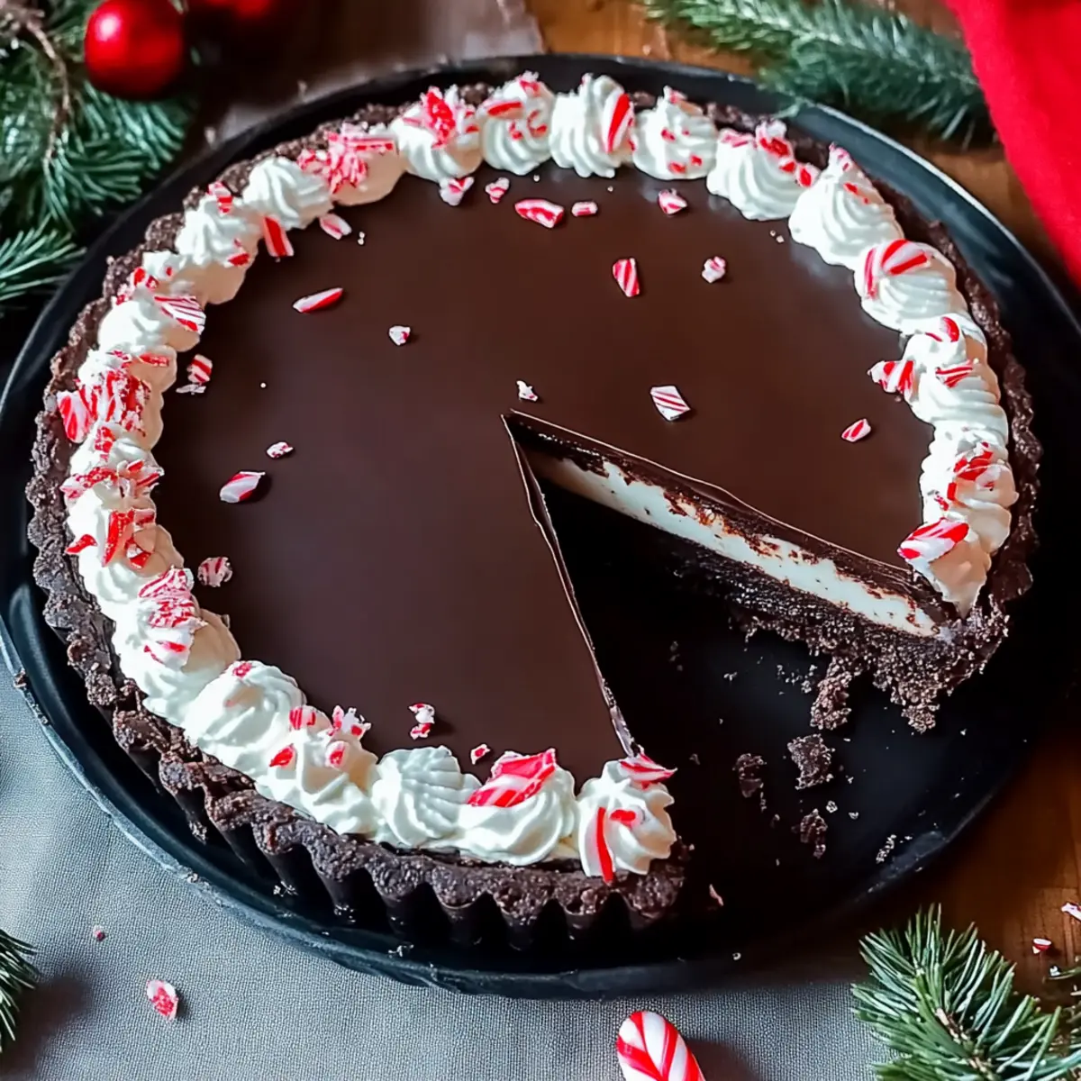 Dark Chocolate Peppermint Mousse Tart
