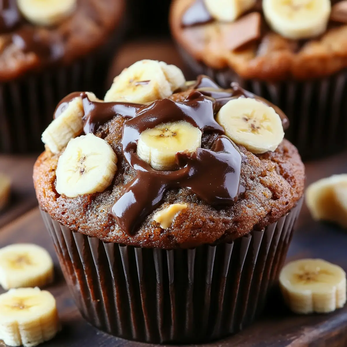 Chocolate Peanut Butter Banana Muffins