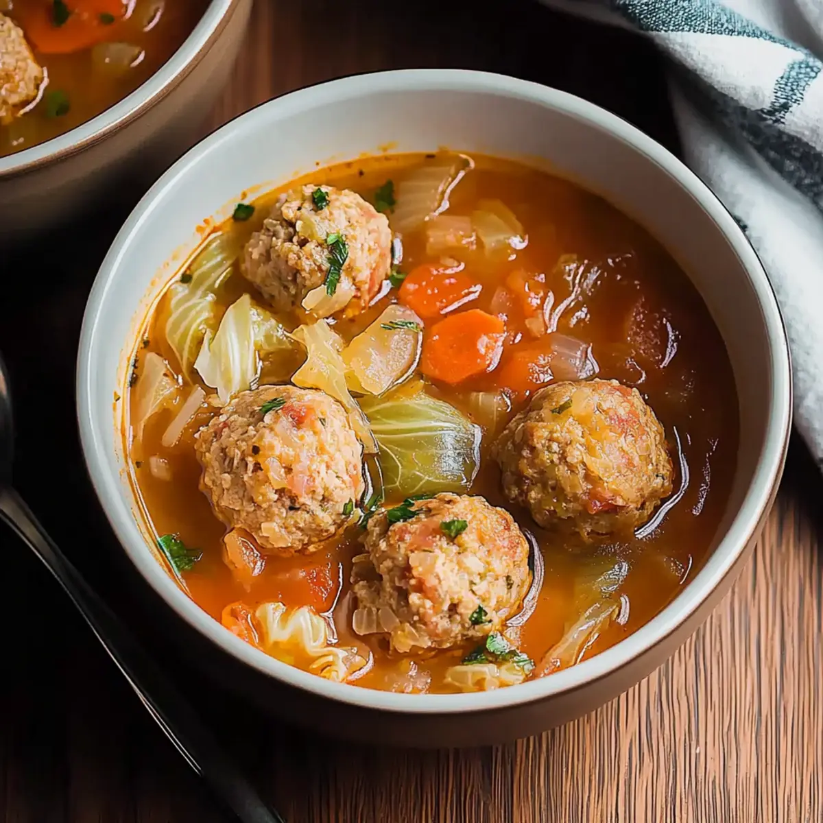 Hearty Cabbage Meatball Soup for Winter
