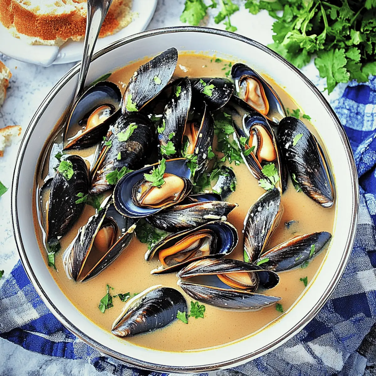 Steamed Mussels in Coconut Curry Broth