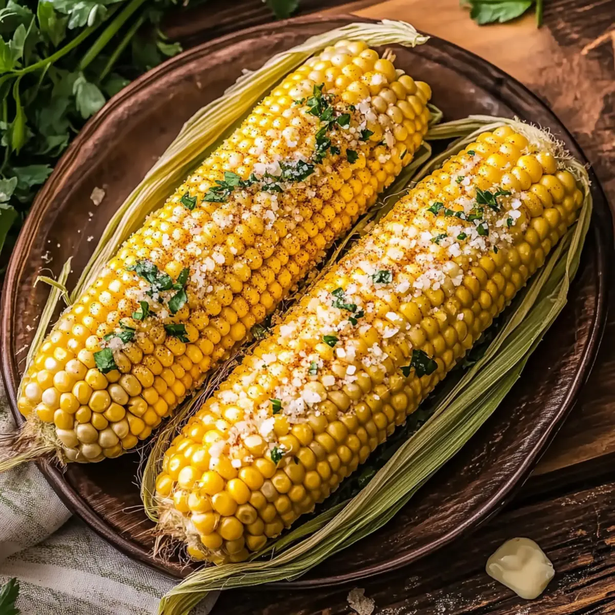 Smoky Corn on the Cob with Garlic Butter