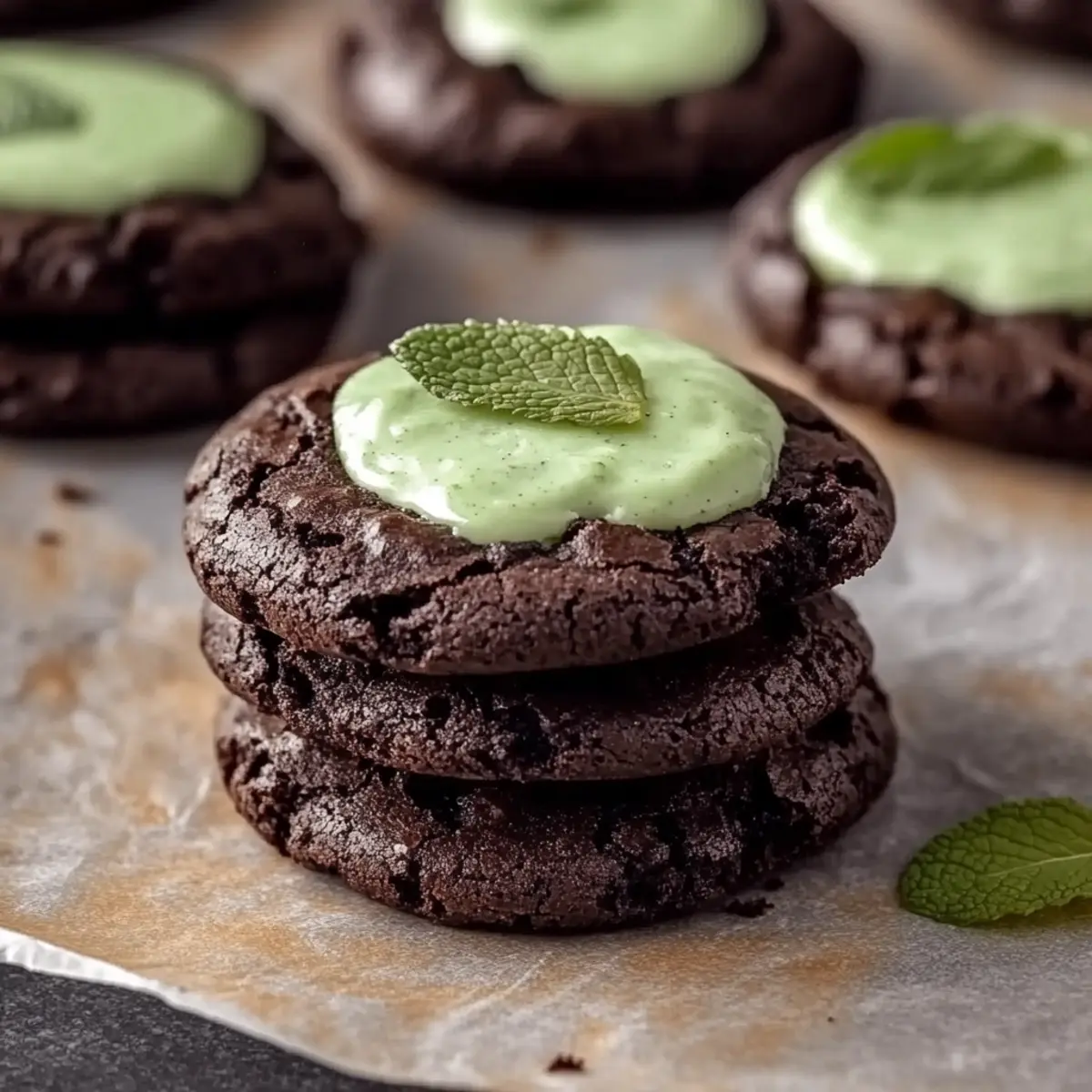 Chilled Crumbl Mint Brownie Cookies