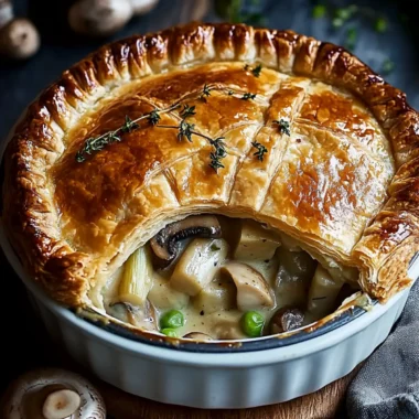 Chicken Mushroom and Leek Puff Pastry Pie