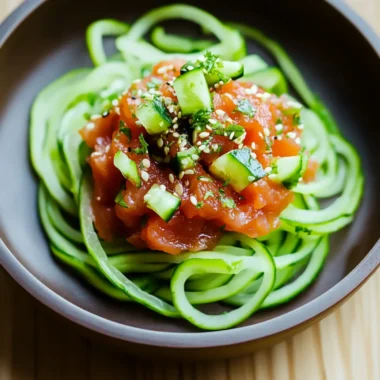 Chermoula Tuna Tartare with Fresh Cucumber Noodles