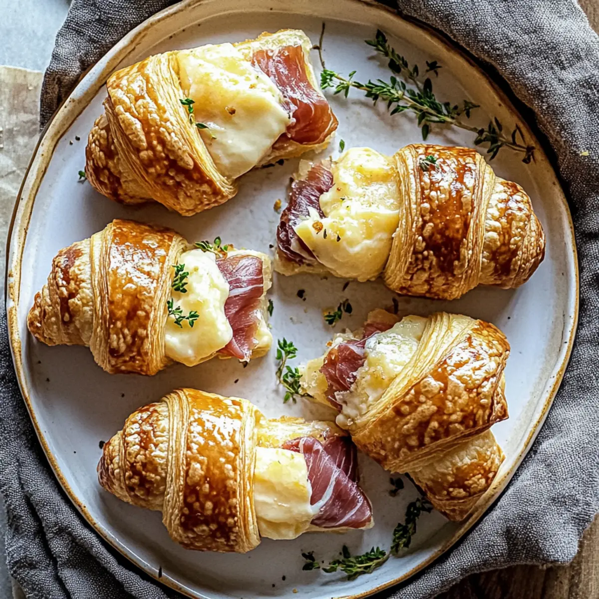 Cheese and Prosciutto Croissants