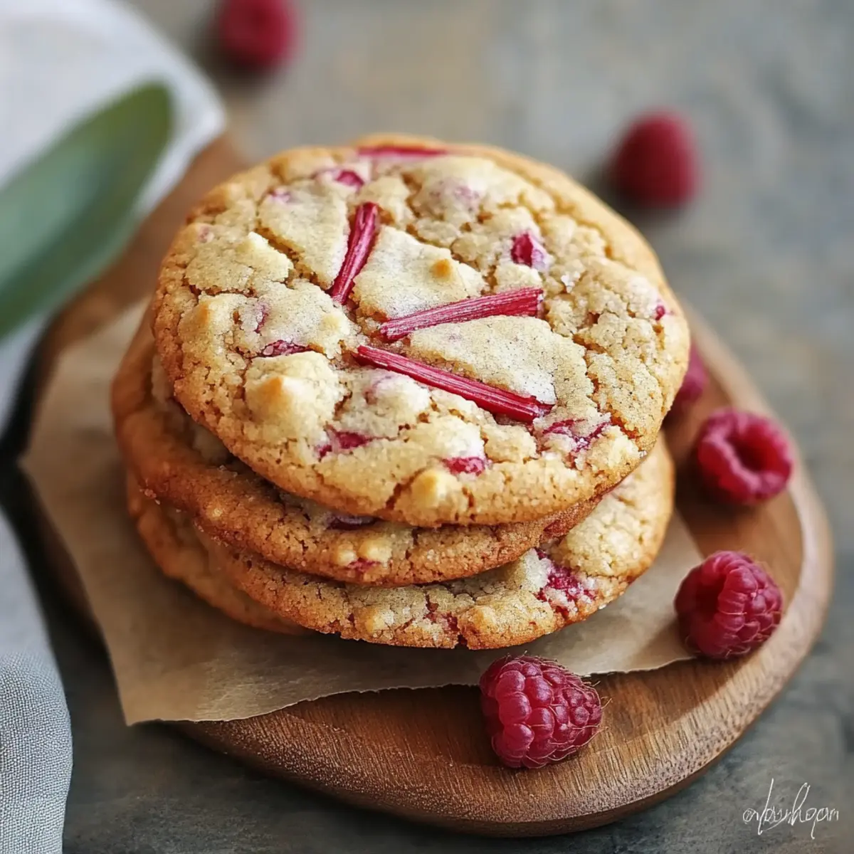 Rhubarb Raspberry Cookies