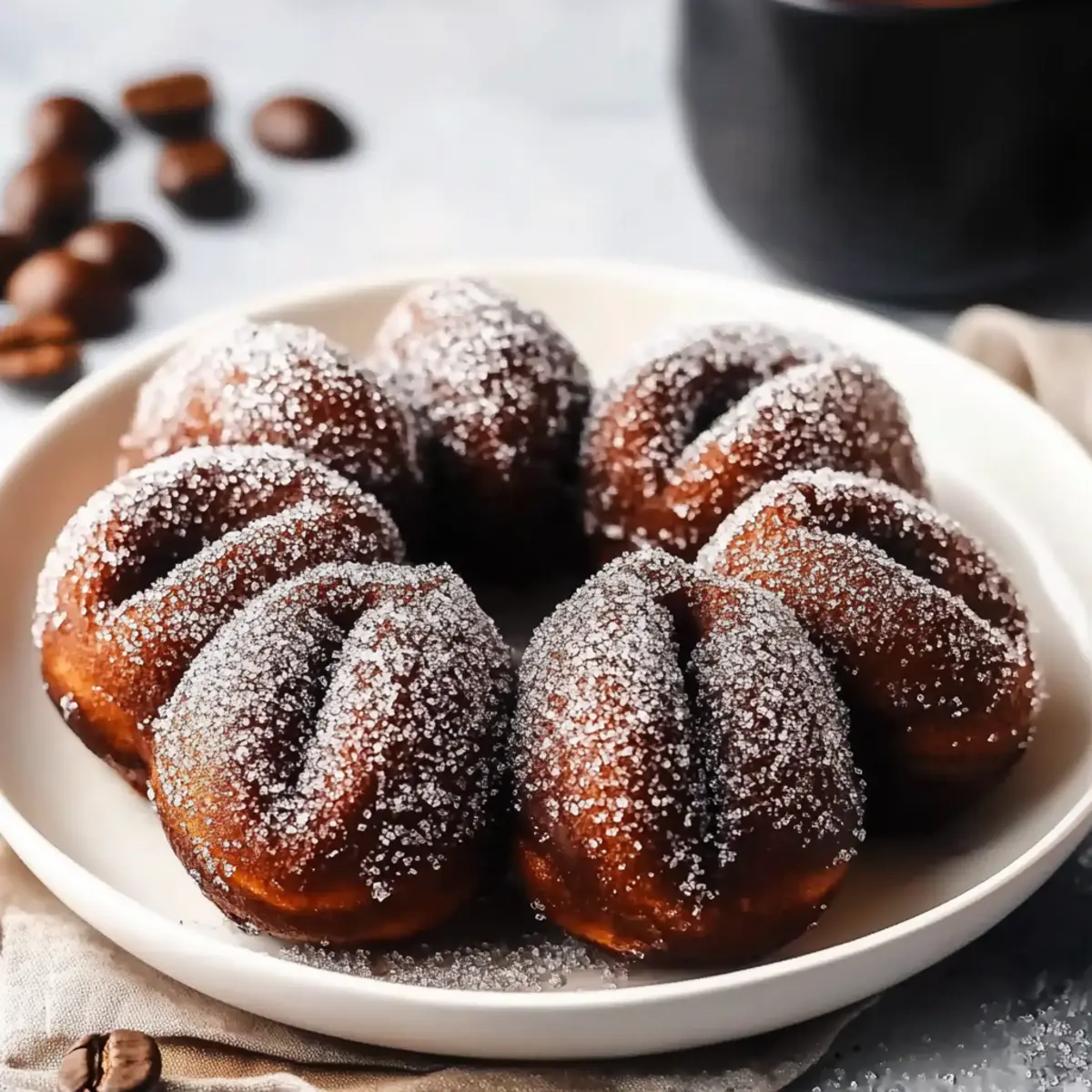 Chocolate Brioche Donuts With Espresso Sugar