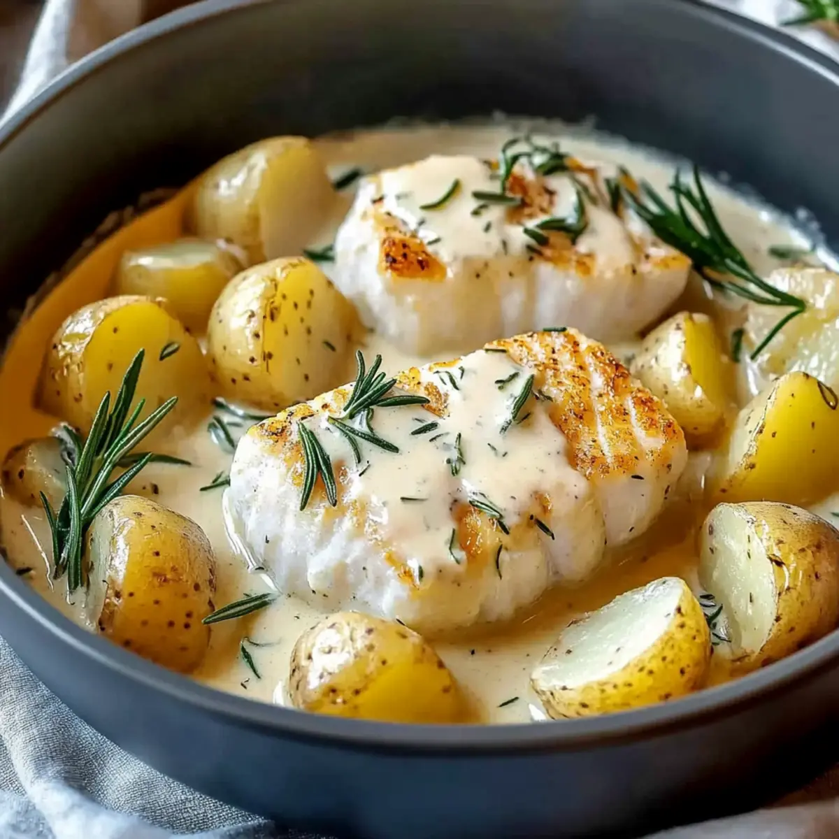 Cod & Potatoes in Creamy Rosemary Sauce