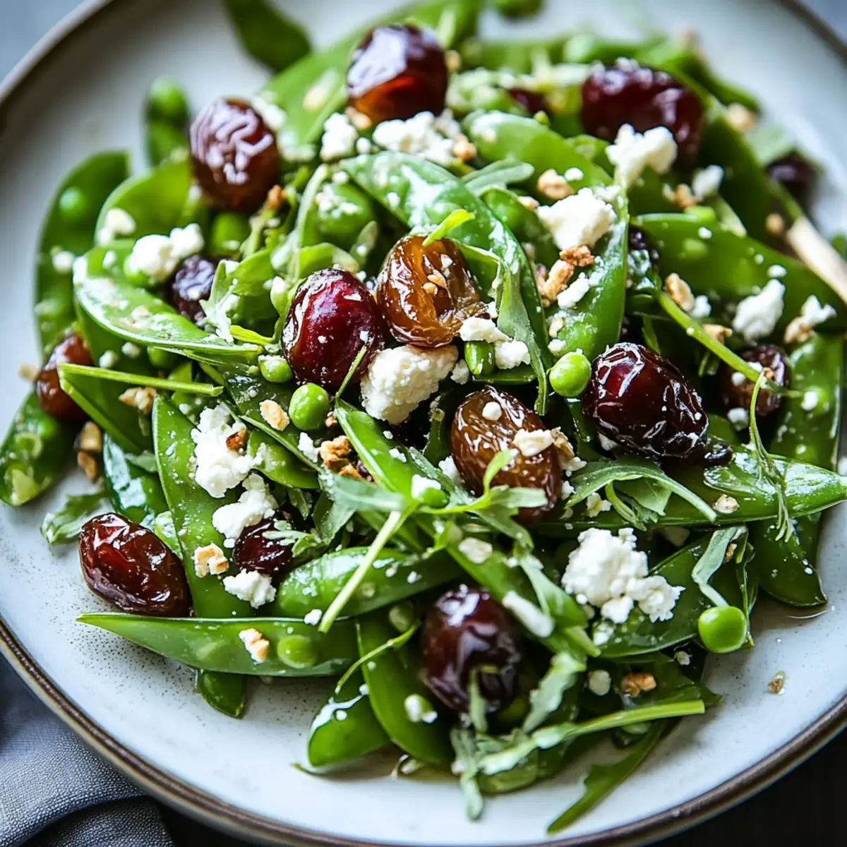 Shaved Snap Pea Salad with Goat Cheese and Dates