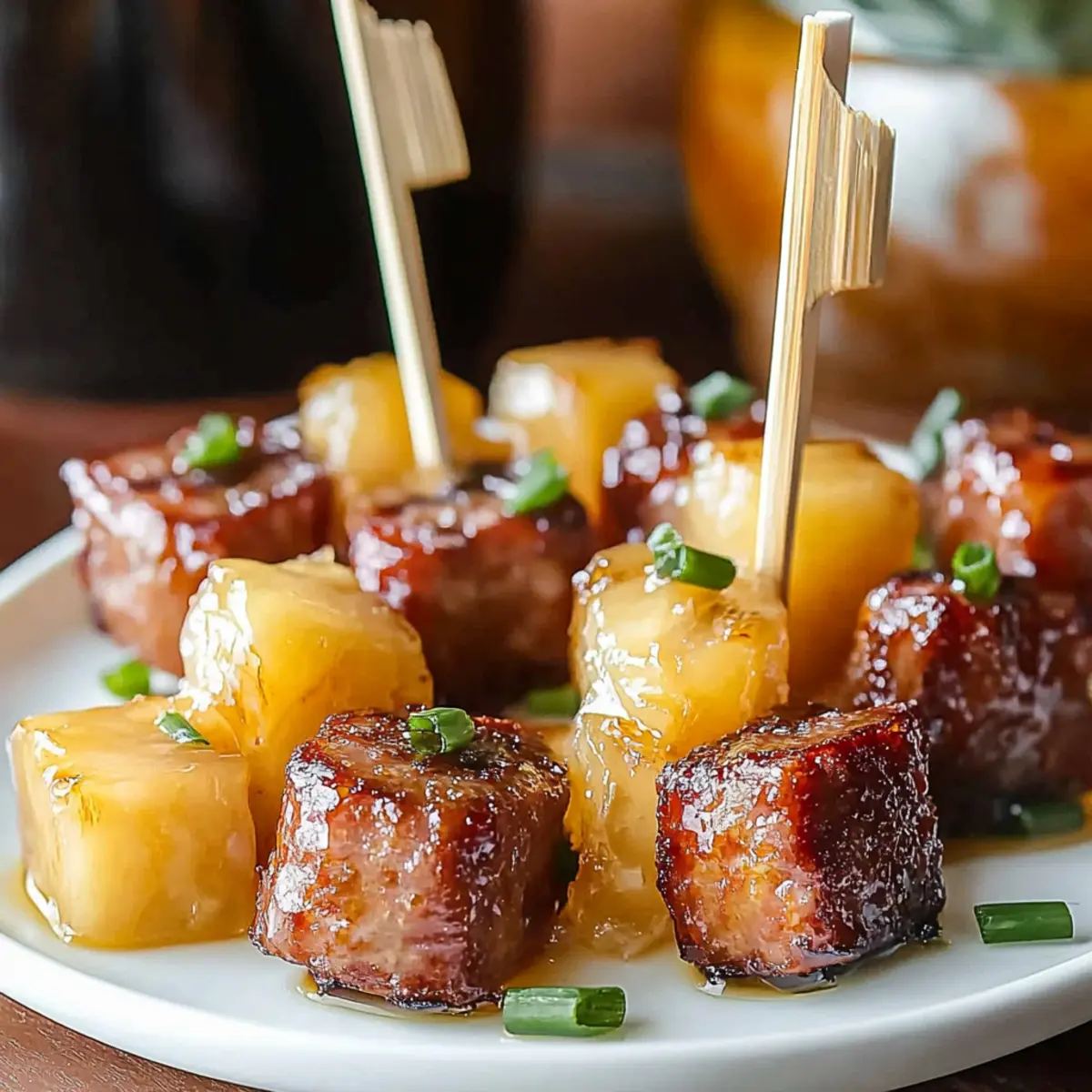 Pineapple Sausage Bites with Hazy IPA Glaze
