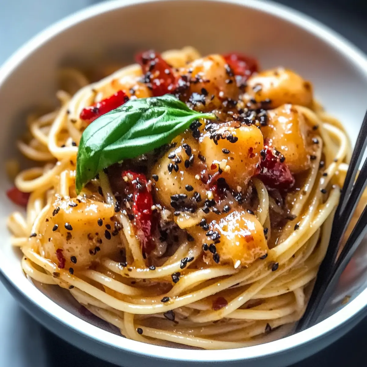 Vegan Singapore Black Pepper Sauce Spaghetti