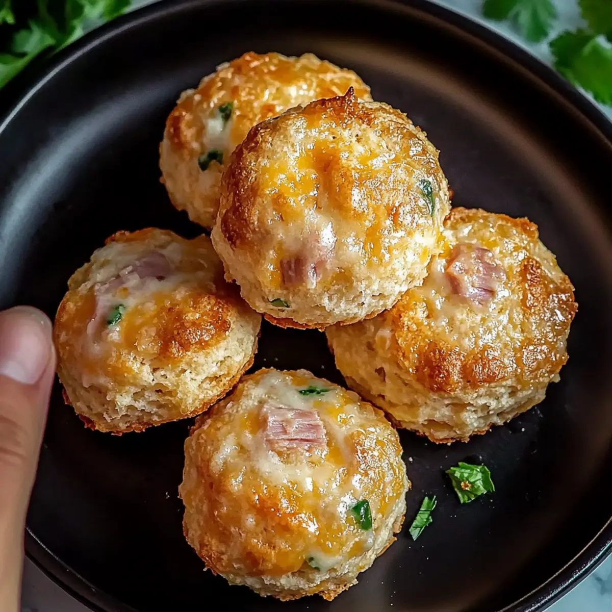 Cheddar Ham Protein Biscuits