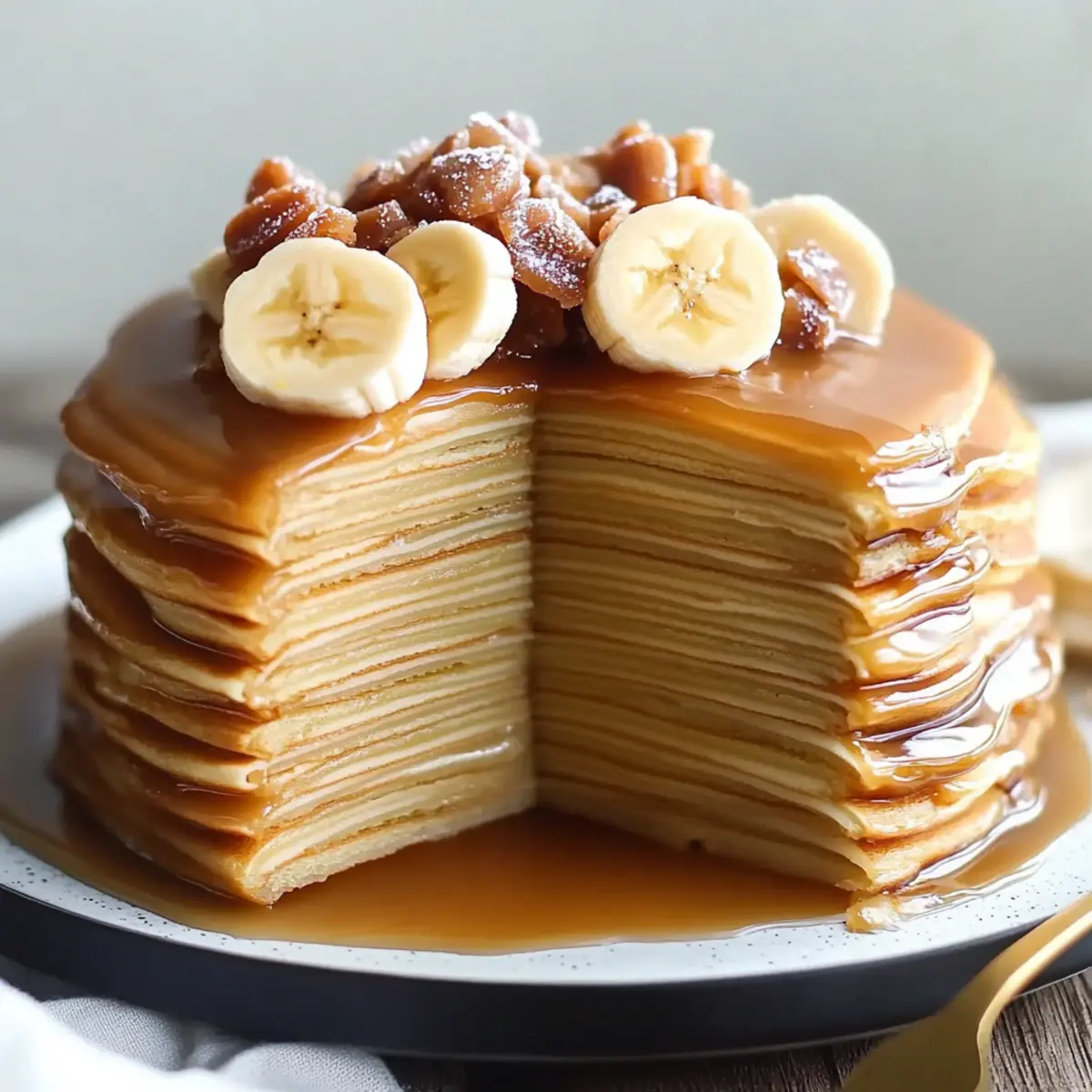 Banana & Butterscotch Crepe Cake