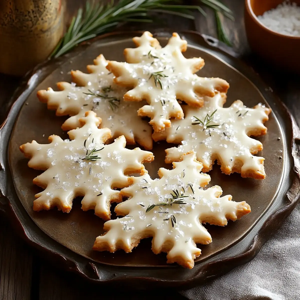 Rosemary-Parmesan Snowflake Cookies
