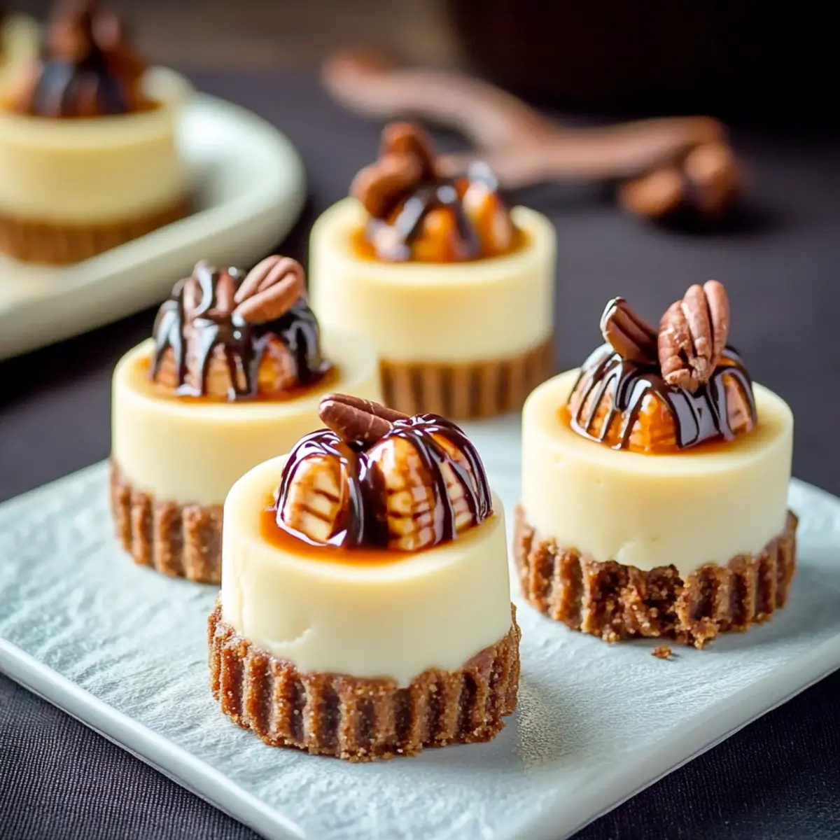 Mini Turtle Cheesecakes