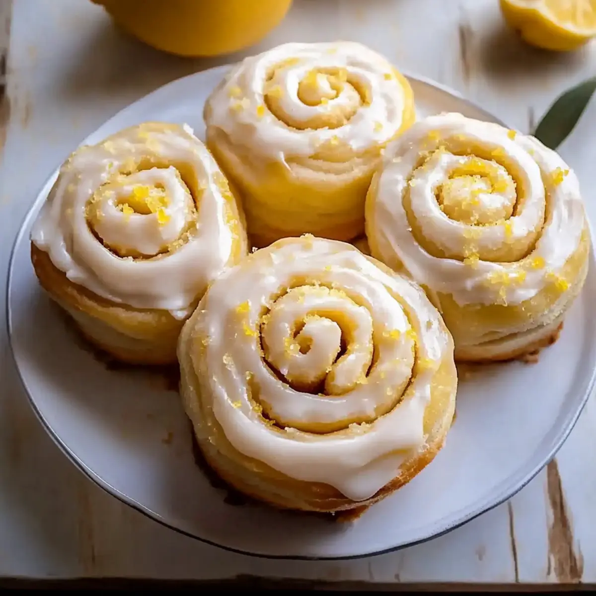 Lemon Sugar Rolls with Vanilla Cream Cheese Icing
