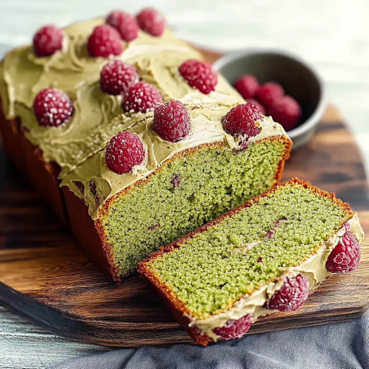 Raspberry Matcha Pound Cake