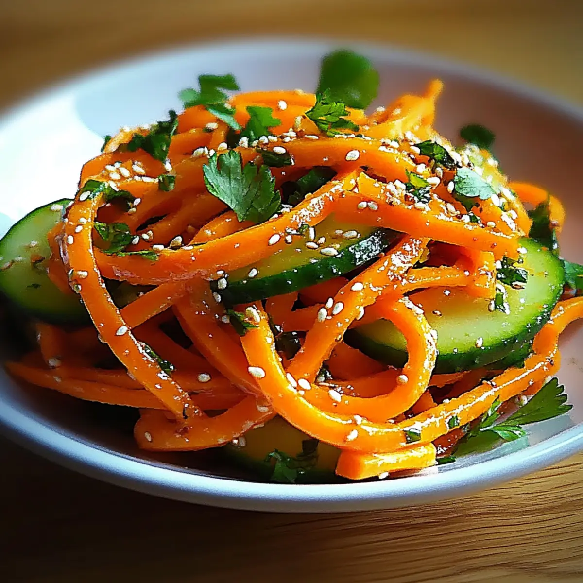Spicy Sesame Cucumber Carrot Salad