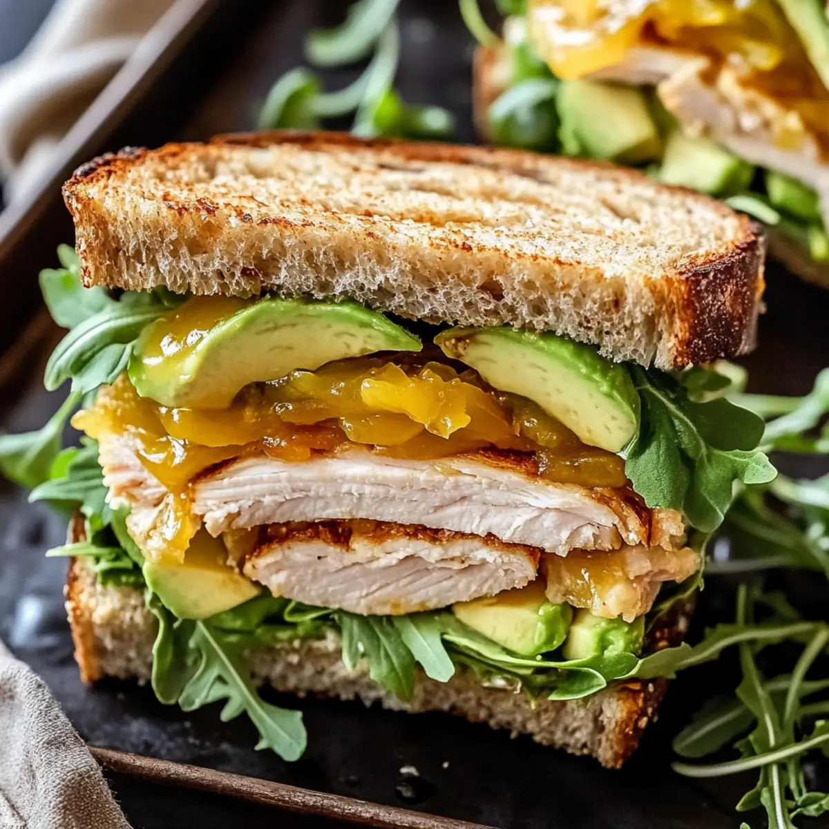 Honey Mustard Turkey Avocado Sandwich