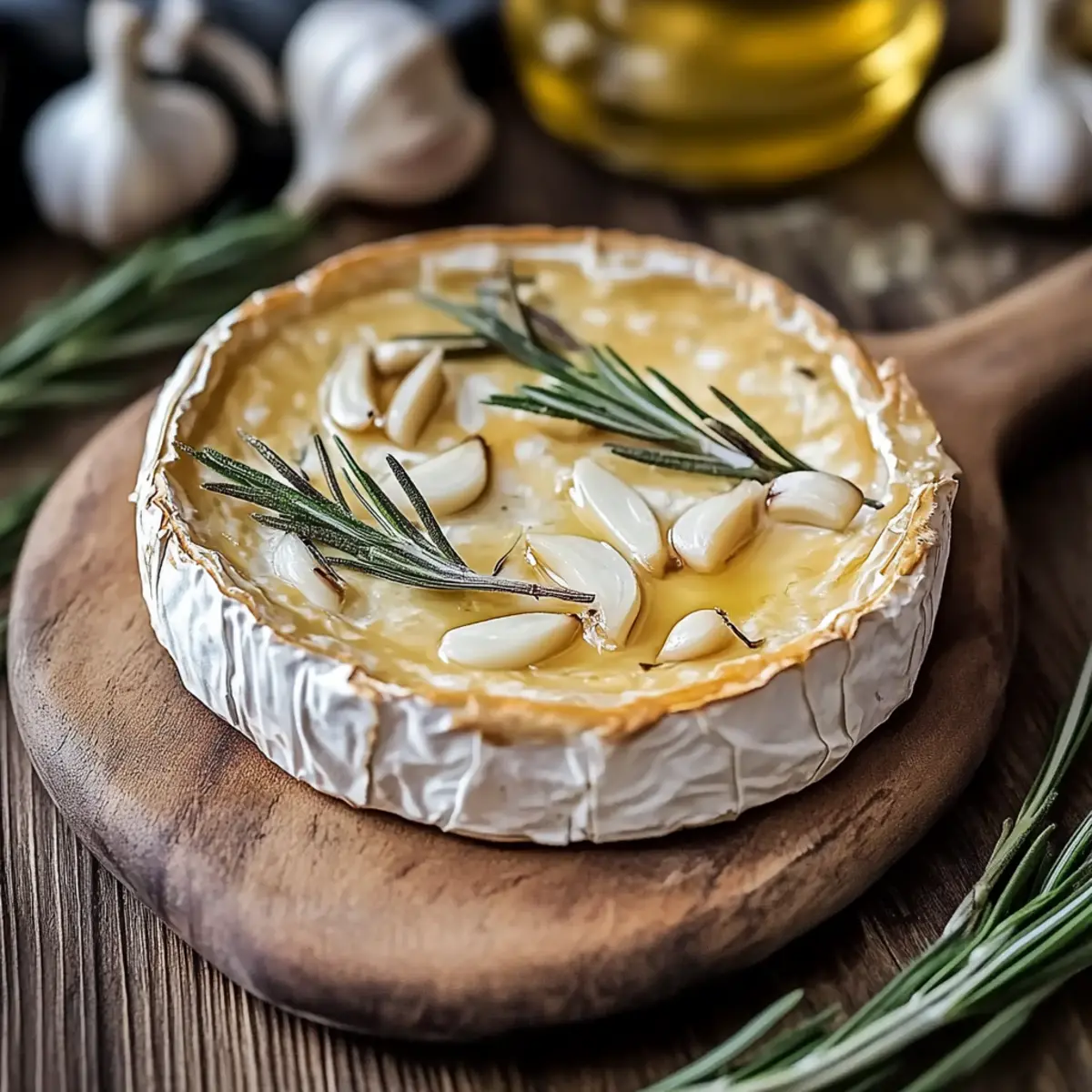 Baked Camembert with Garlic and Rosemary
