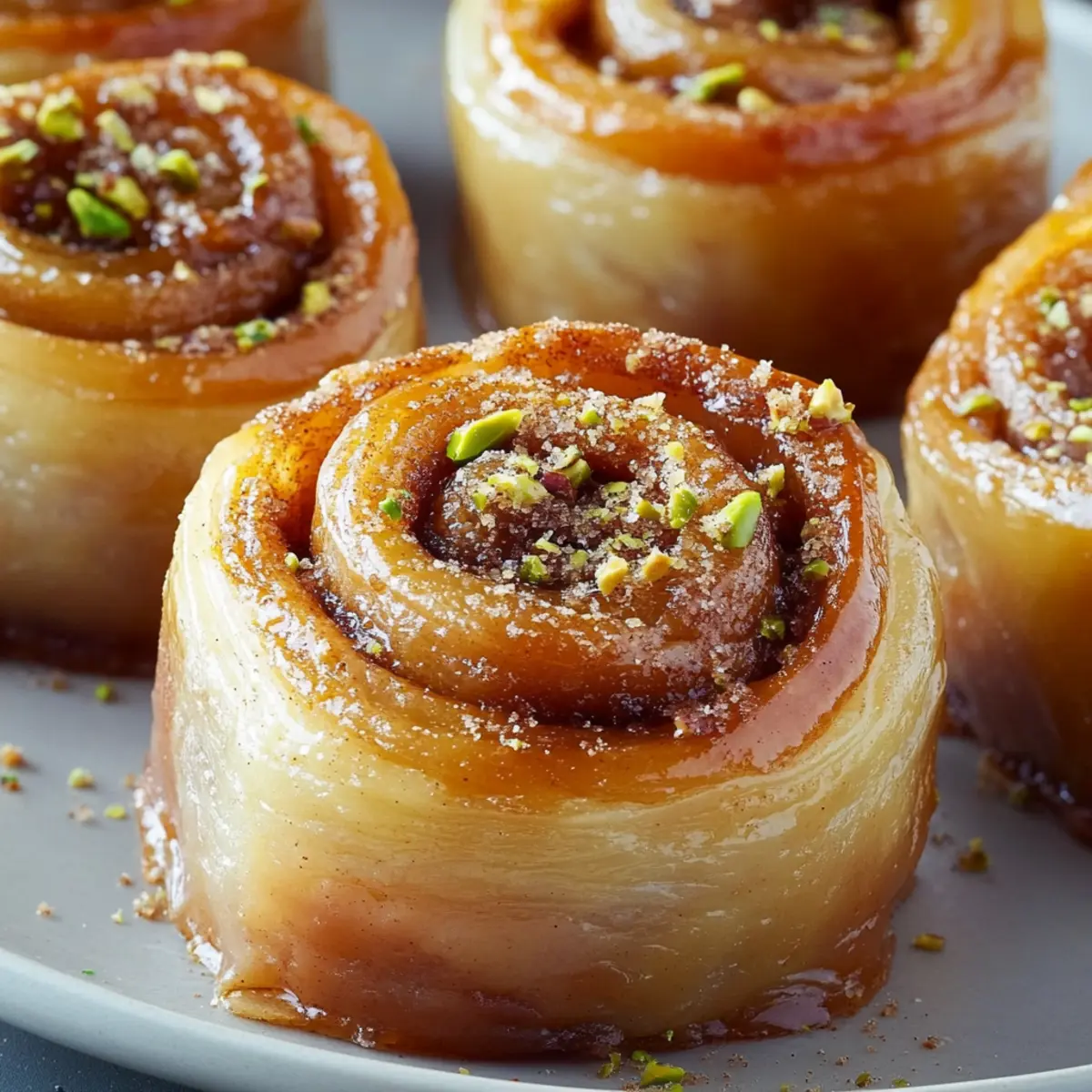 Pistachio Baklava Cinnamon Rolls