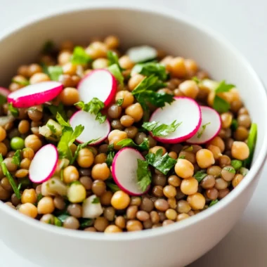 Zesty Lemony Lentil and Chickpea Salad with Radish