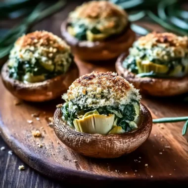 Spinach Artichoke Stuffed Mushrooms