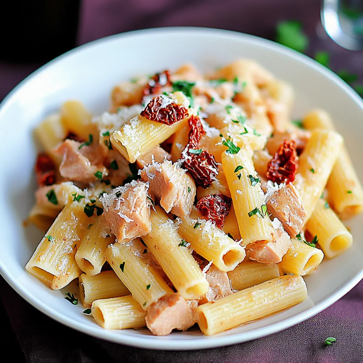 Tuna Rigatoni with Sun-Dried Tomatoes