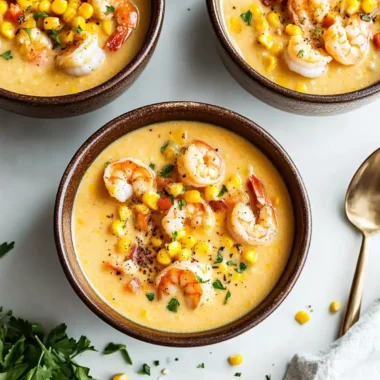 Creamy Cajun Corn and Shrimp Bisque
