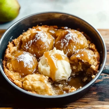 Salted Caramel Pear Cobbler
