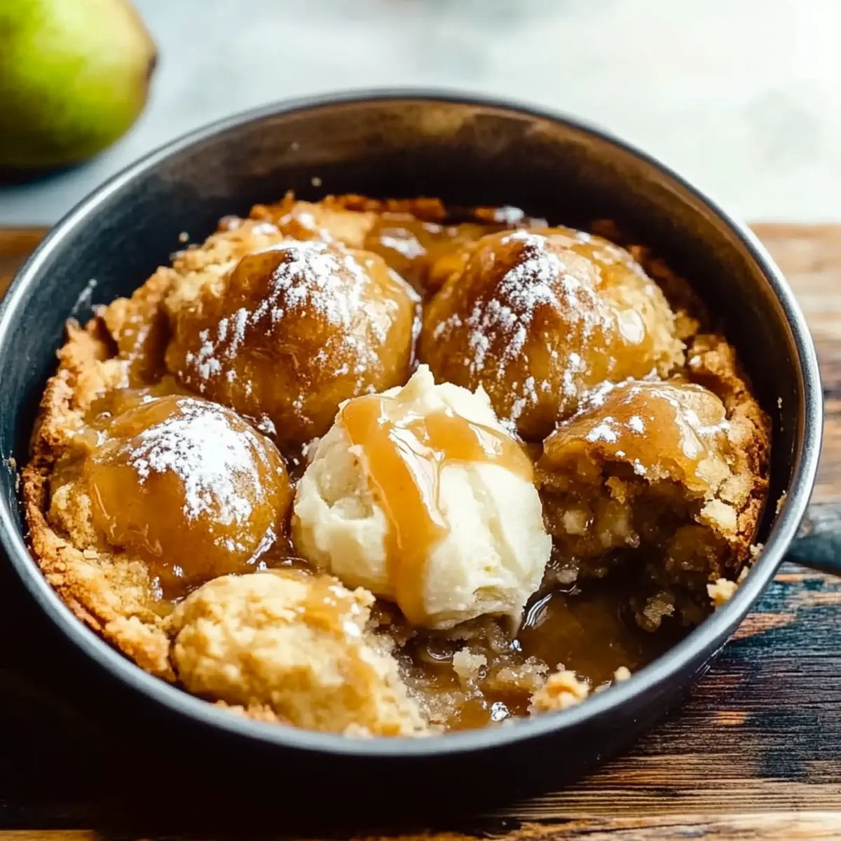 Salted Caramel Pear Cobbler