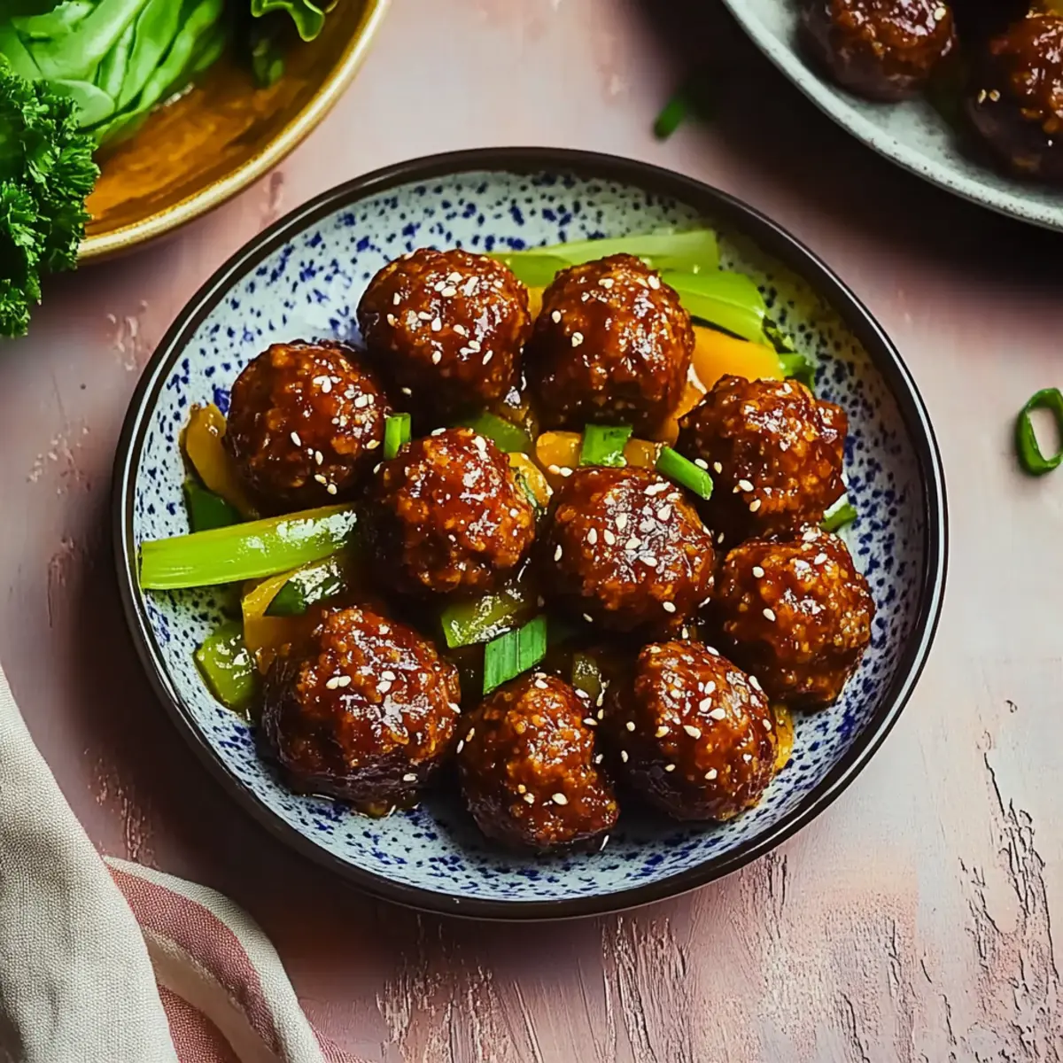 Vegan Sweet and Sour Meatballs Dinner Table