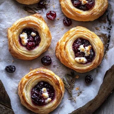 Cranberry Goat Cheese Puff Pastry Swirls