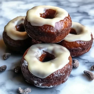Baked Chocolate Donuts with Cashew Frosting