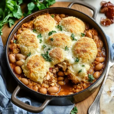 Italian Chicken Cobbler with Cannellini Beans & Parmesan