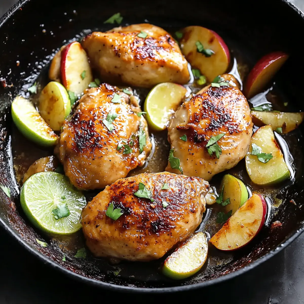 Chicken with Apples and Maple-Lime Sauce