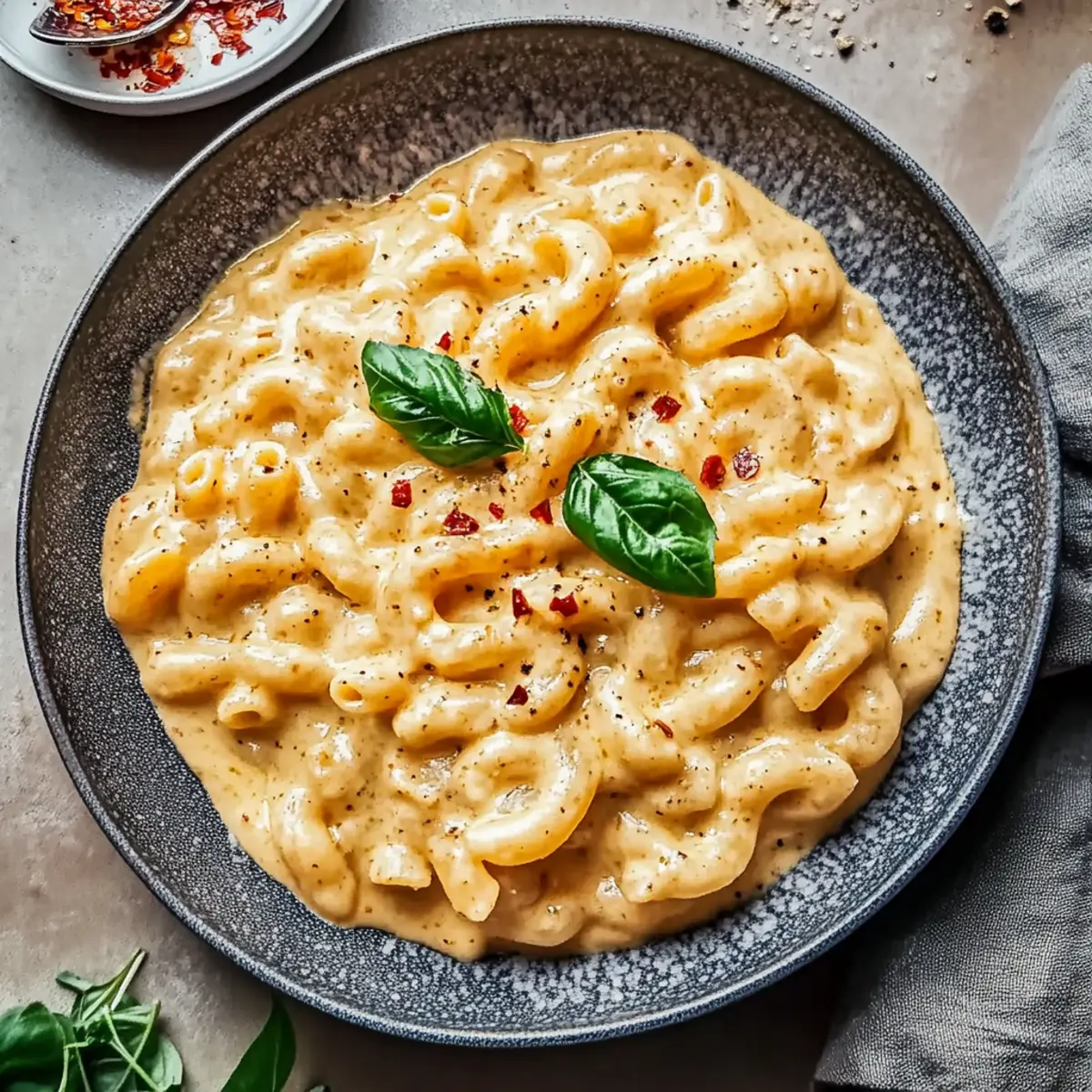 Spicy Calabrian Chili Alfredo Sauce with Trottole Pasta