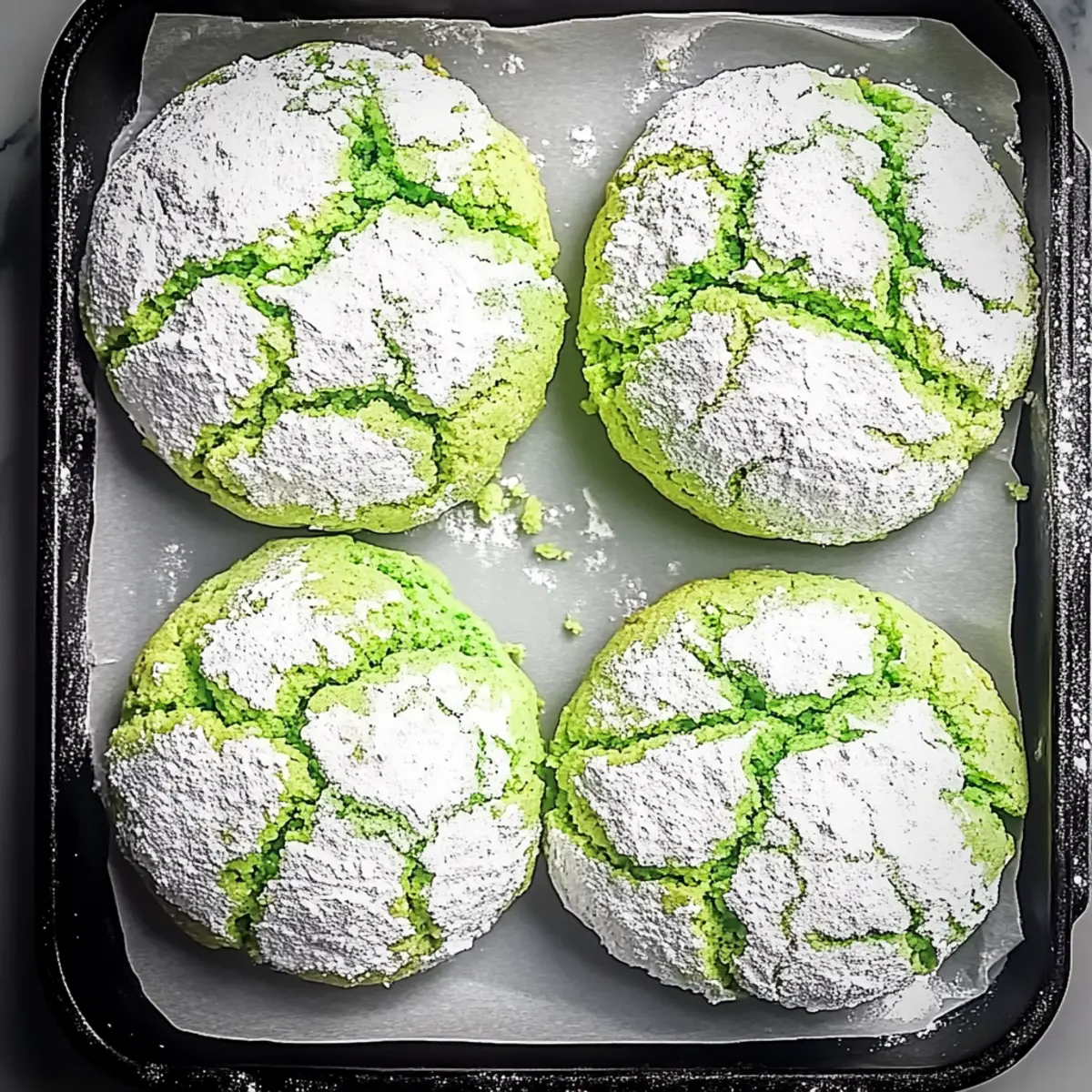 Buko Pandan Cookie Crinkles