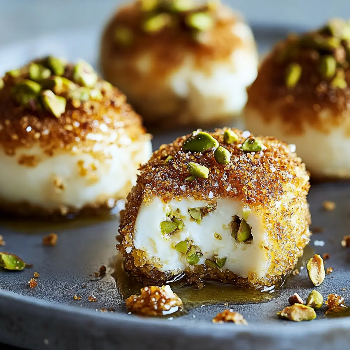 Pistachio-crusted Brie Bites