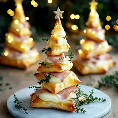 Ham & Cheese Puff Pastry Christmas Trees