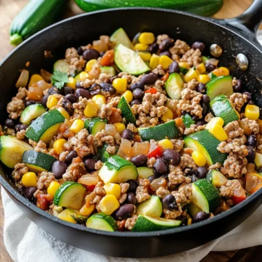 Savory Ground Turkey Skillet with Zucchini & Black Beans