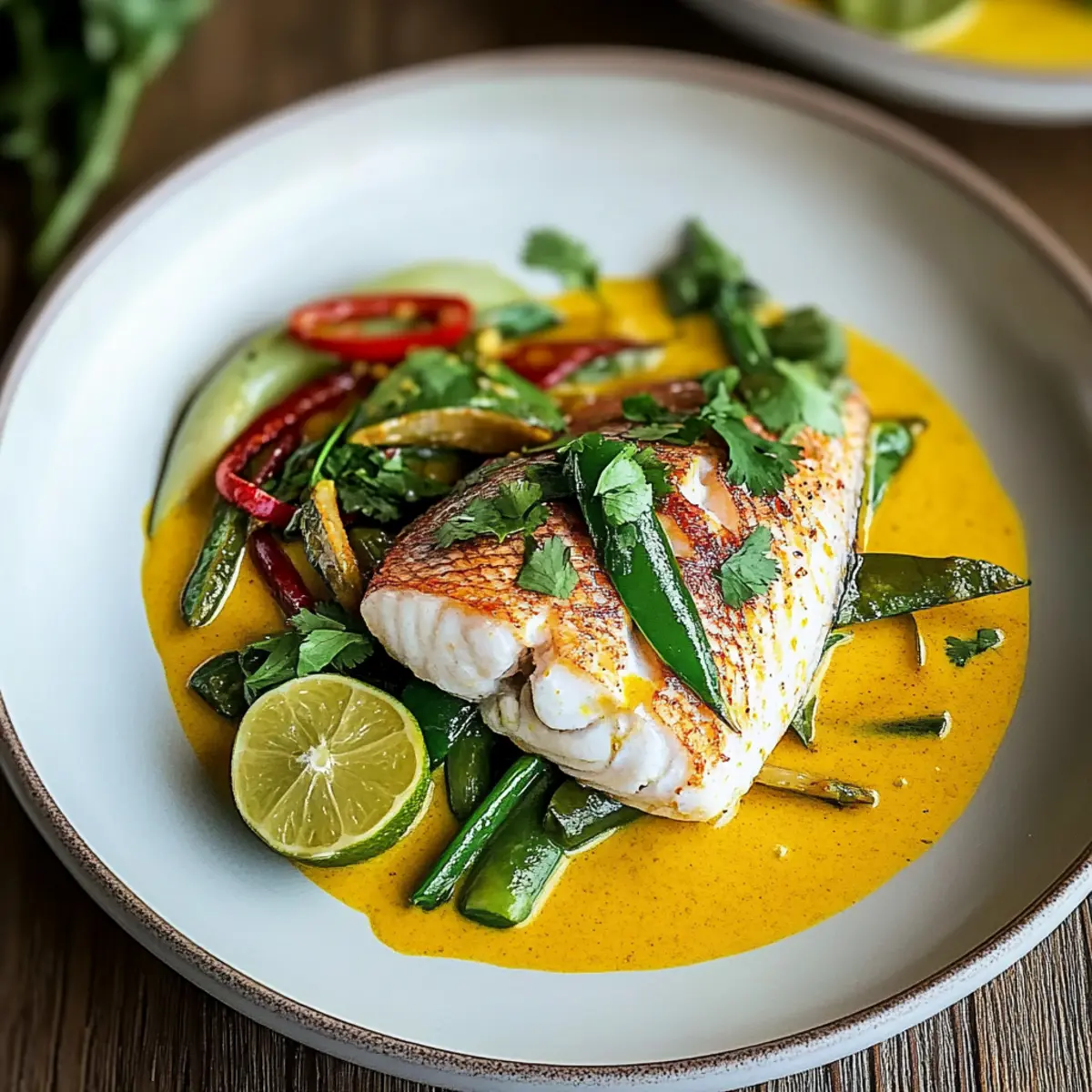 Seared Red Snapper with Coconut Curry Sauce