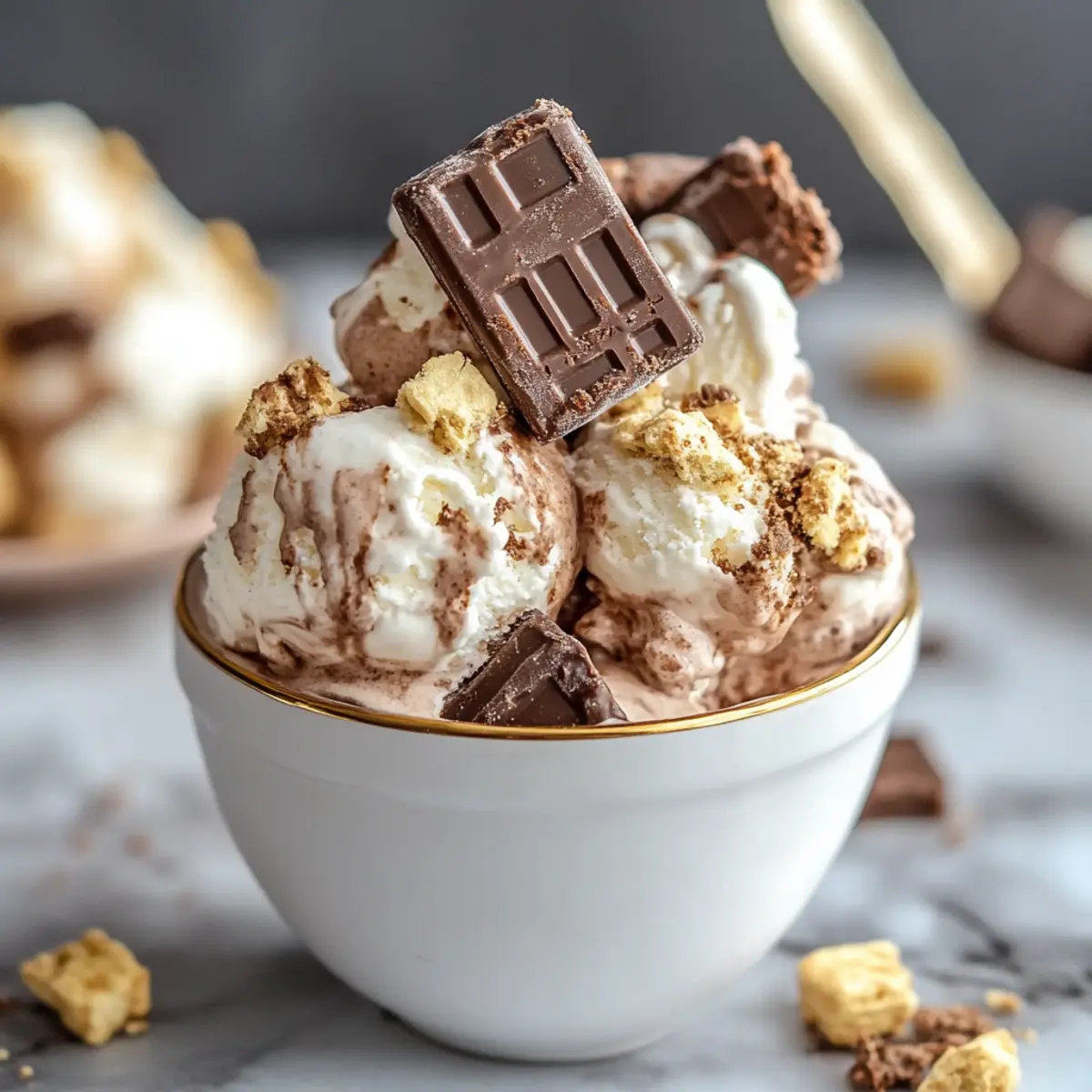 Creamy No-Churn S'More Ice Cream