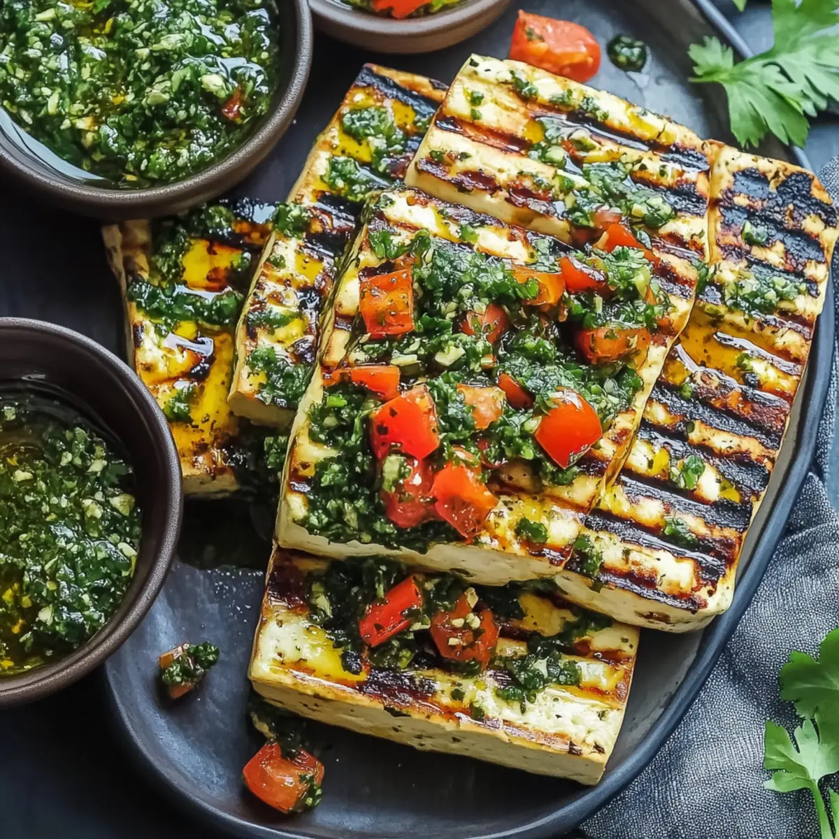 Savory Chimichurri Grilled Tofu