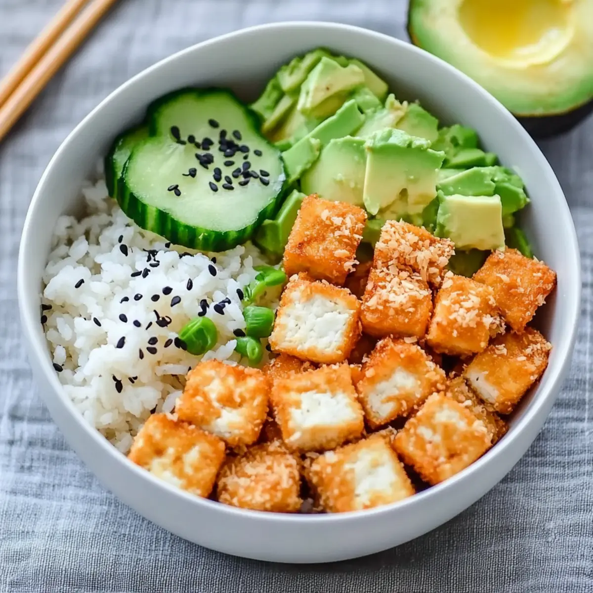 Crispy Coconut Tofu Bowl