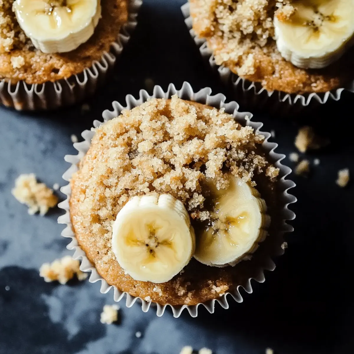 Tahini Banana Crumb Muffins