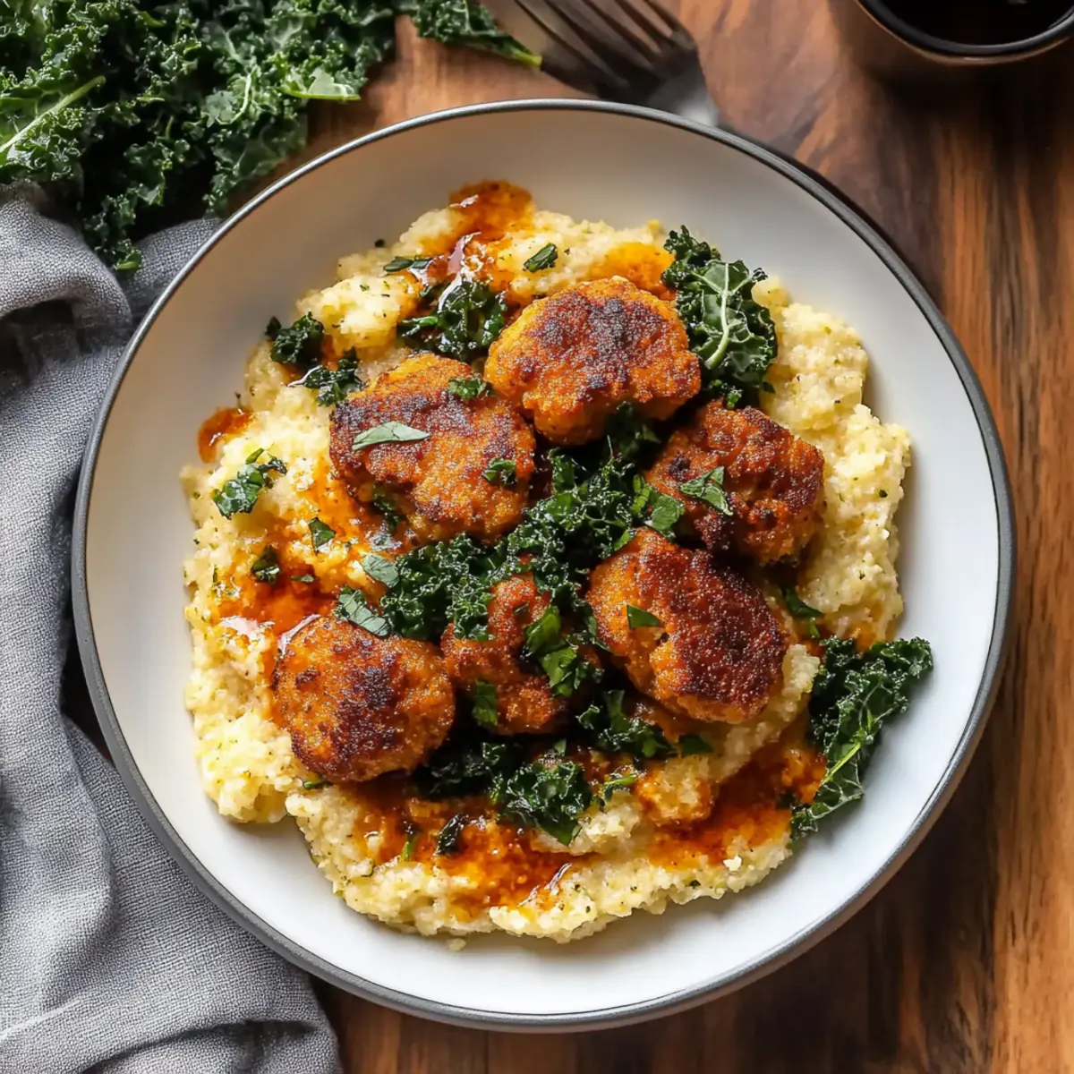 Nashville Hot Cauliflower & Kale Grits